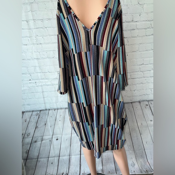 Perfectly Priscilla Multicolor striped long sleeve dress size 3X - Picture 7 of 8